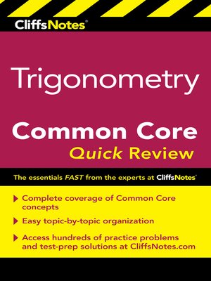 cover image of CliffsNotes Trigonometry Common Core Quick Review